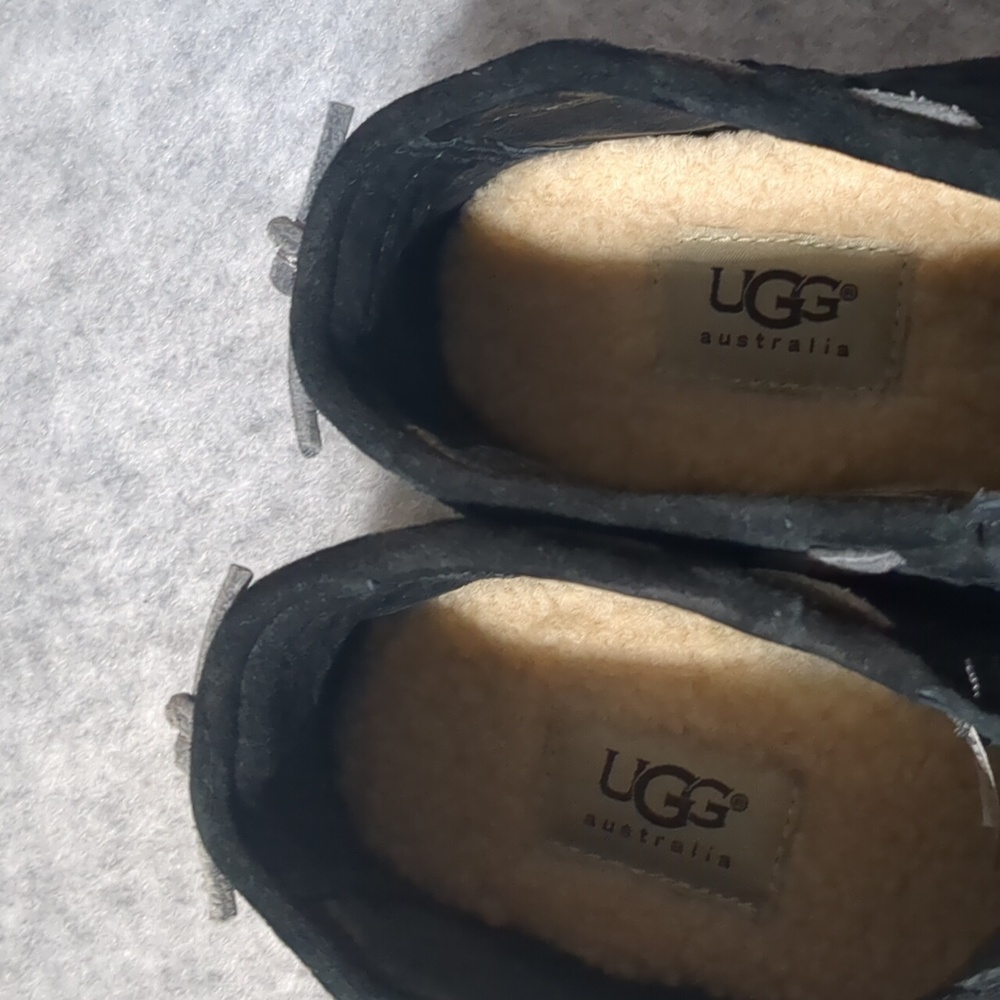 UGG Australia Black Suede Women's Moccasin Booties Size 9.5 - Picture 5 of 10